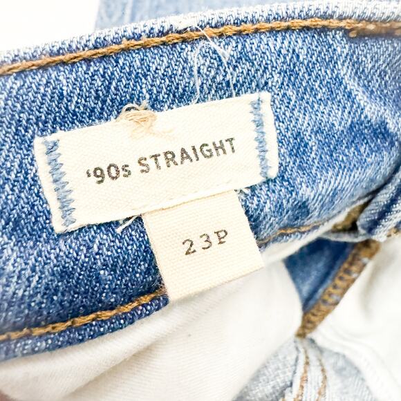 Madewell 90's Straight Medium Wash Denim Jeans Zip Fly Size 23 Petite - Picture 7 of 8